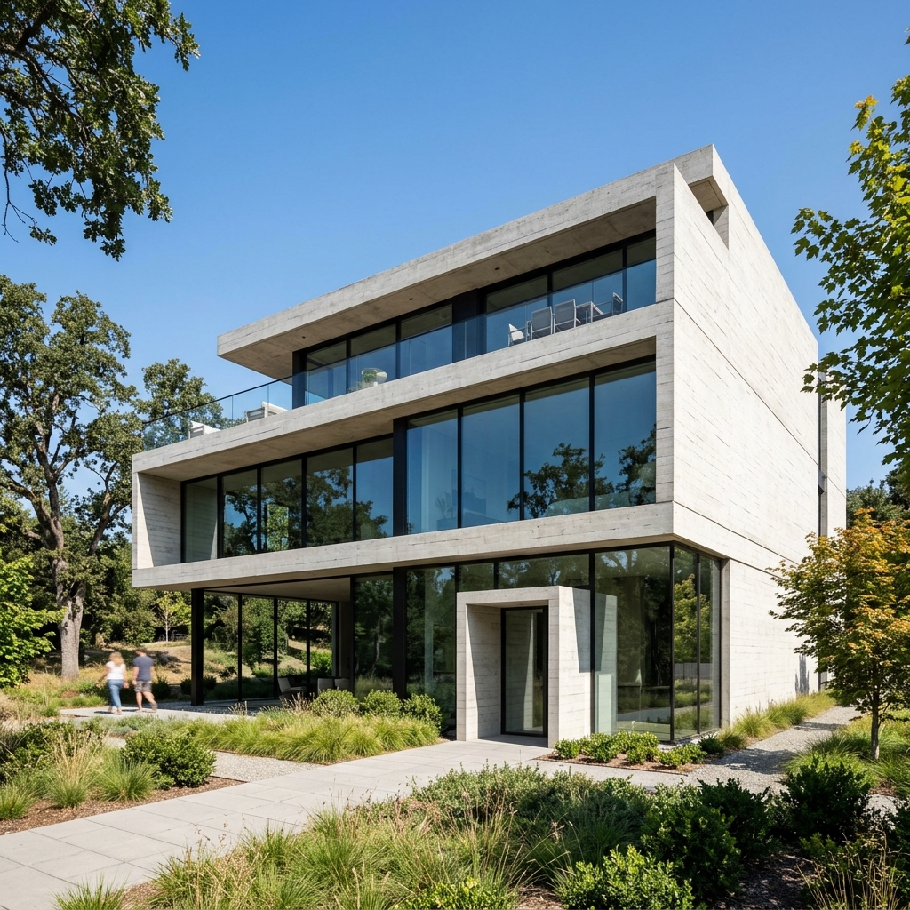 Modern minimalist concrete exterior