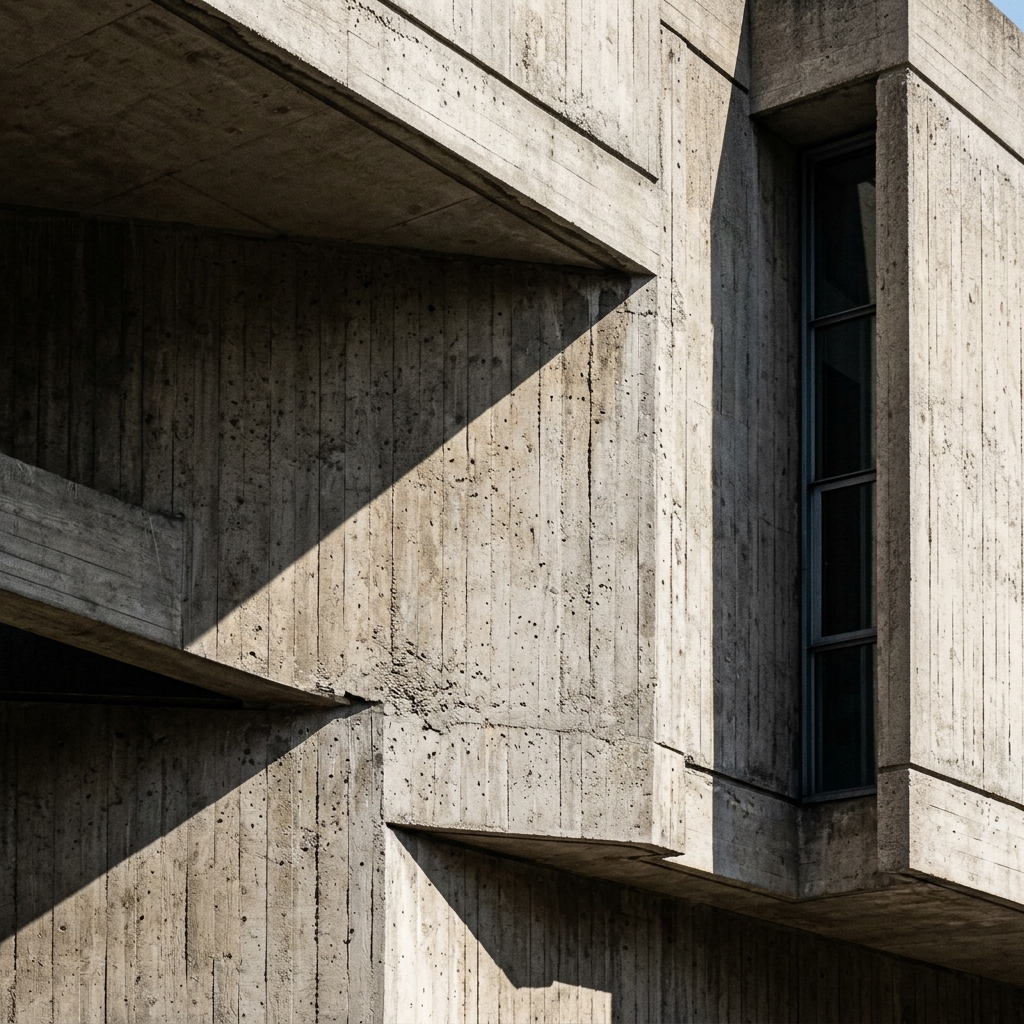 Detailed concrete brutalism
